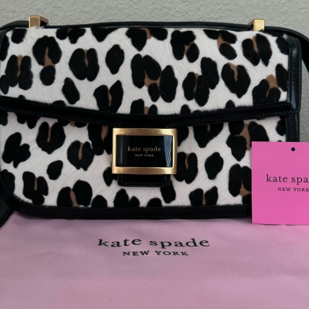 Kate Spade Katy Leopard CalfHair Medium Convertiable Shoulder Bag - Picture 2 of 16